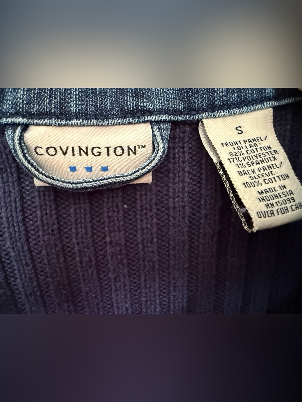 Covington Navy Ribbed Knit-Back Jacket - Picture 3 of 5